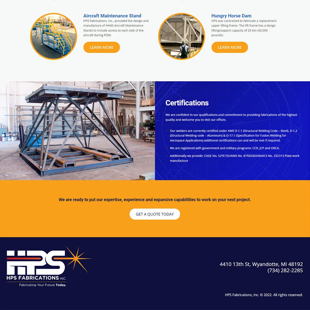 HPS Fabrications homepage