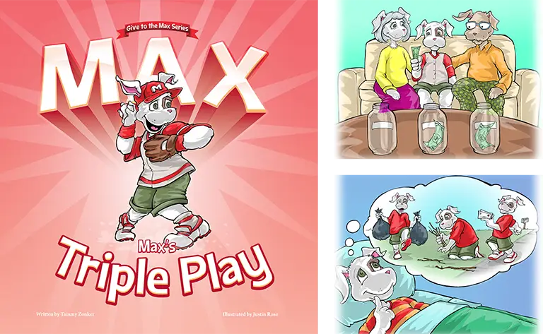 Max Triple Play children's book illustration