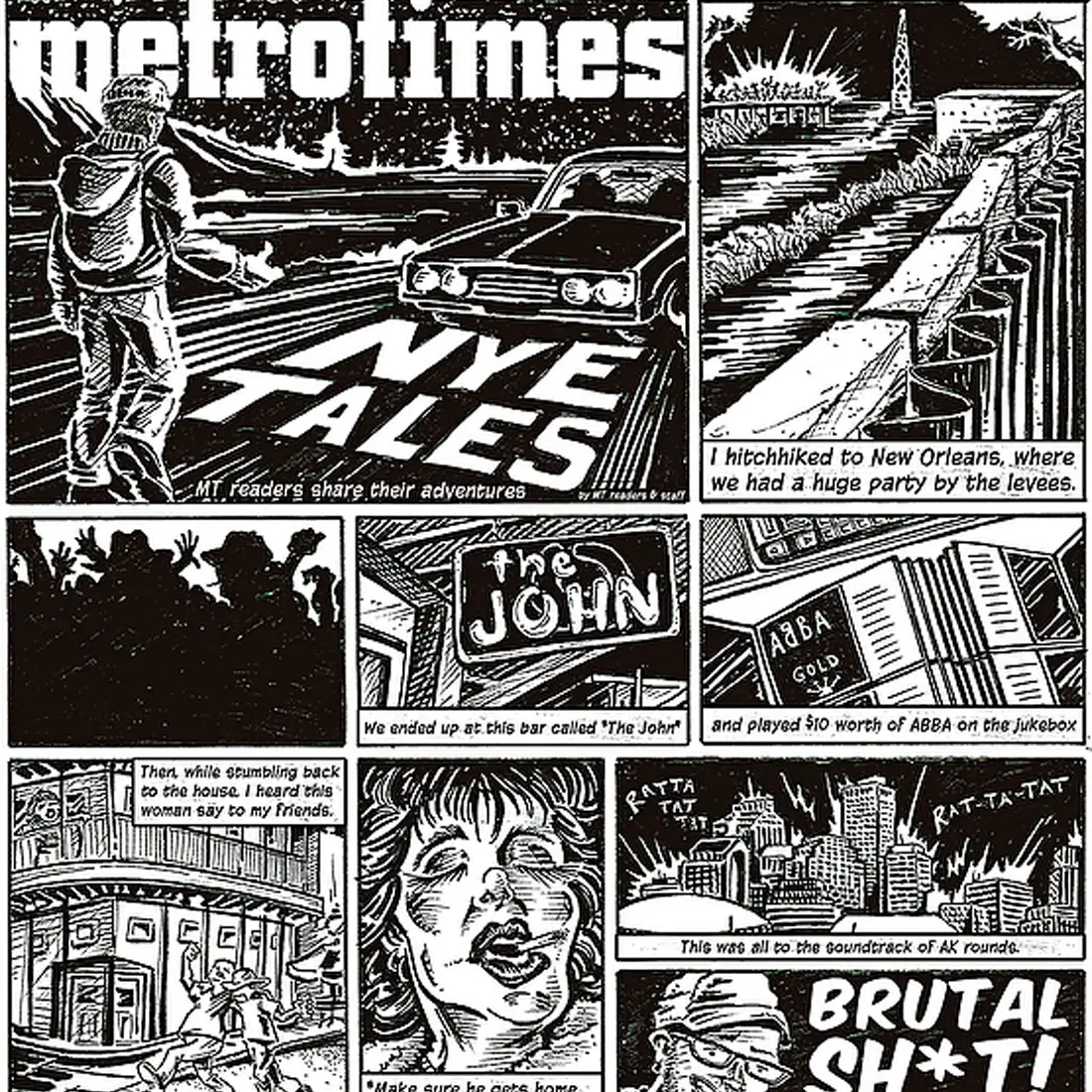 Metrotimes NYE comic illustration by RCi